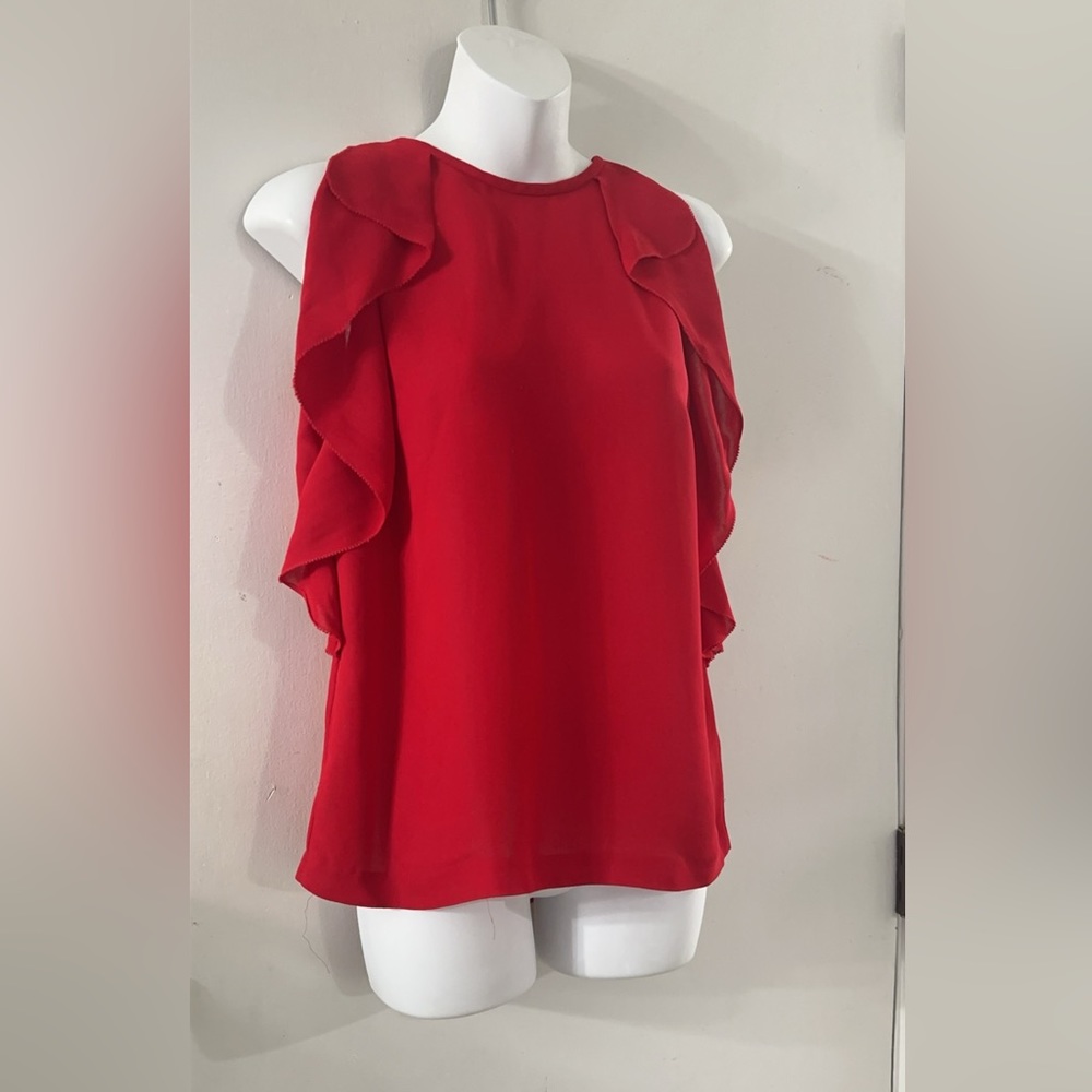 Kate spade crepe ruffle pink Women's Career/Casual top Size 0